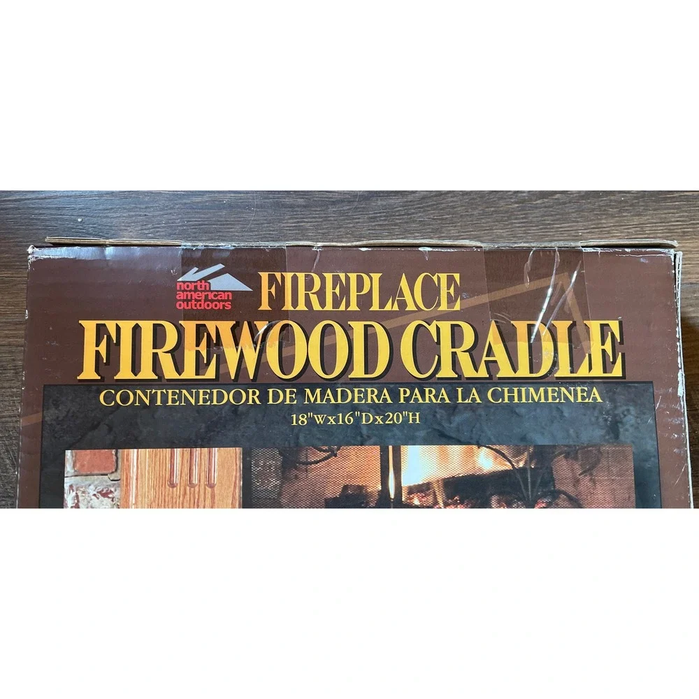 Fireplace Firewood cradle Steel Frame Canvas 18 X 16 X 20 New